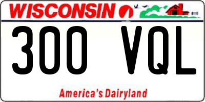 WI license plate 300VQL