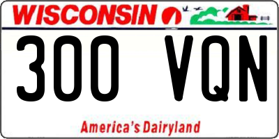WI license plate 300VQN