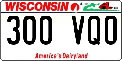 WI license plate 300VQO