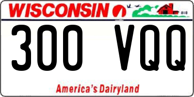 WI license plate 300VQQ