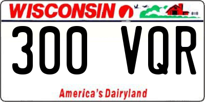 WI license plate 300VQR