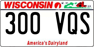 WI license plate 300VQS