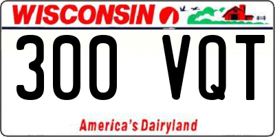 WI license plate 300VQT