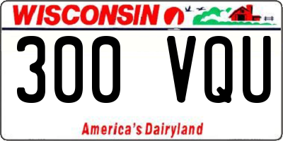 WI license plate 300VQU