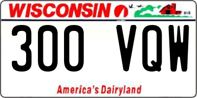 WI license plate 300VQW