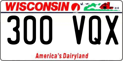 WI license plate 300VQX