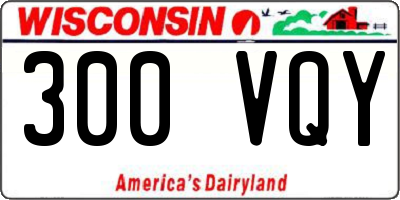 WI license plate 300VQY