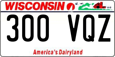 WI license plate 300VQZ