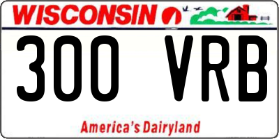 WI license plate 300VRB