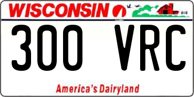 WI license plate 300VRC