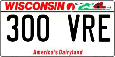 WI license plate 300VRE