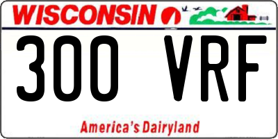 WI license plate 300VRF