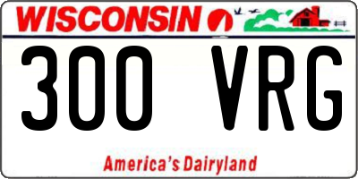 WI license plate 300VRG
