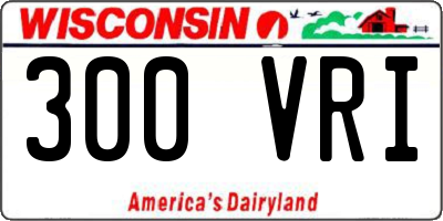 WI license plate 300VRI
