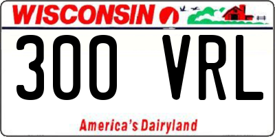 WI license plate 300VRL