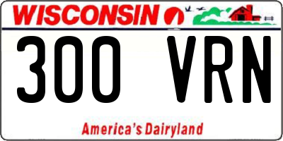 WI license plate 300VRN