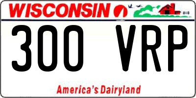 WI license plate 300VRP