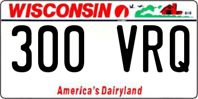 WI license plate 300VRQ