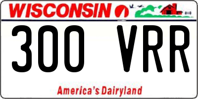 WI license plate 300VRR
