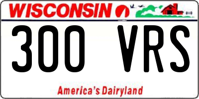 WI license plate 300VRS