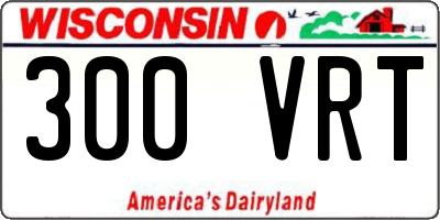 WI license plate 300VRT