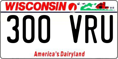 WI license plate 300VRU