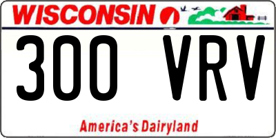 WI license plate 300VRV