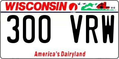 WI license plate 300VRW