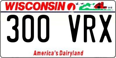 WI license plate 300VRX