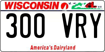 WI license plate 300VRY