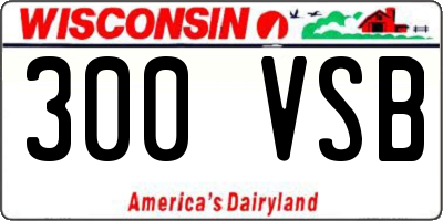 WI license plate 300VSB