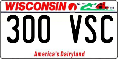 WI license plate 300VSC