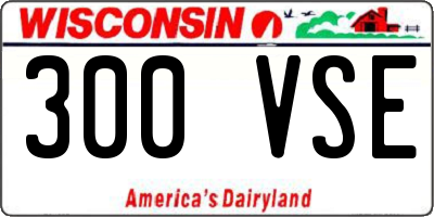 WI license plate 300VSE
