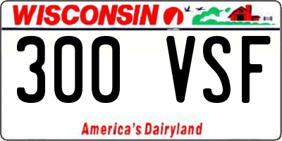 WI license plate 300VSF