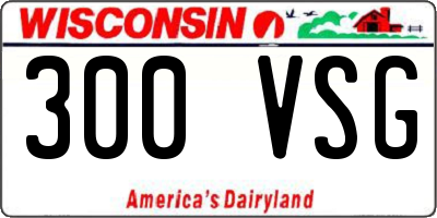 WI license plate 300VSG