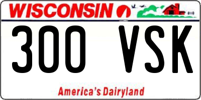 WI license plate 300VSK
