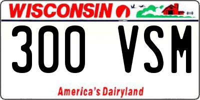 WI license plate 300VSM