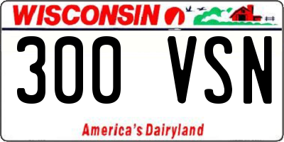 WI license plate 300VSN