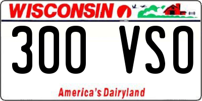 WI license plate 300VSO