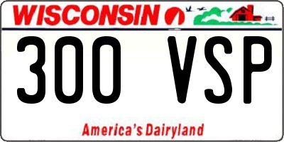 WI license plate 300VSP