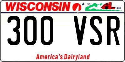 WI license plate 300VSR