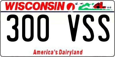 WI license plate 300VSS