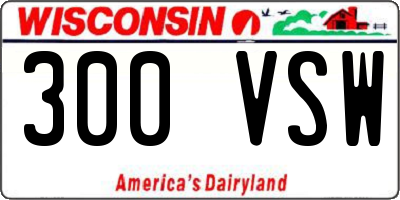WI license plate 300VSW