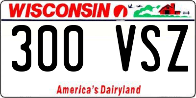 WI license plate 300VSZ