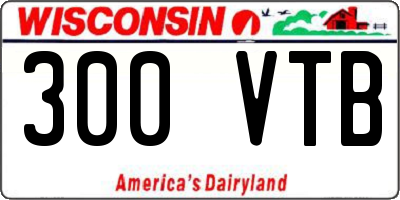 WI license plate 300VTB