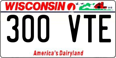 WI license plate 300VTE