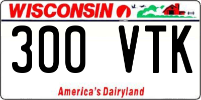 WI license plate 300VTK