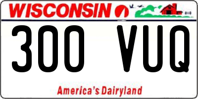 WI license plate 300VUQ