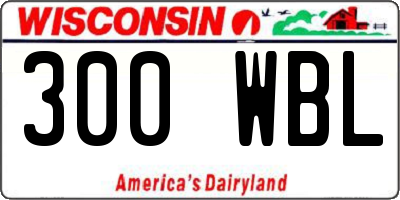 WI license plate 300WBL