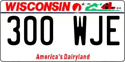 WI license plate 300WJE